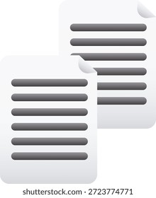 Icono de archivos de copia de documentos en estilo plano mínimo para App e interfaz de Web