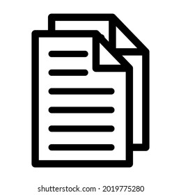 Document copy icon black and white on a white background
