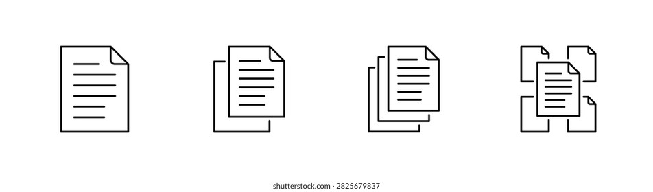 Document copy icon. Duplicate file symbol. Simple pictogram for document duplication, file copying, digital records, office workflows, document management and content organization