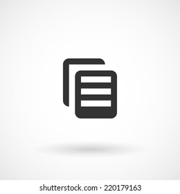 Document copy icon. Modern minimalist mobile app ui flat simple icon. 