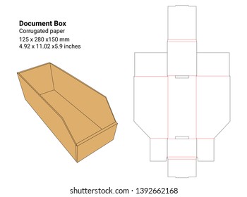 Document Corrugated Box die cut & mock up box