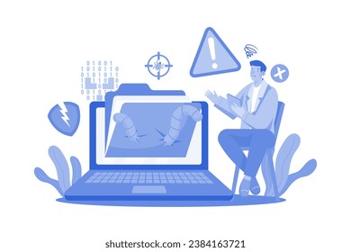 Document Corrupted Illustration concept on a white background