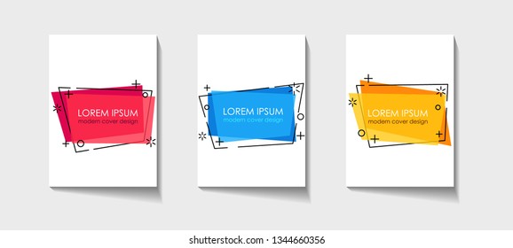Document cover design layouts, A4 standard brochure size, colorful gradient background, abstract geometric shapes
