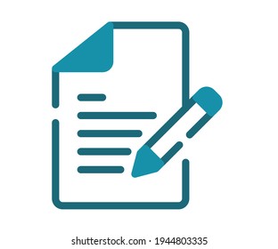 document create write single isolated icon with solid line and dash style