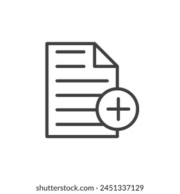 Document Creation and Addition Icons. New File and Add Symbol Symbols.