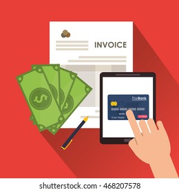 document credit card tablet icon. payment financial item icon. Invoice design, vector illustration
