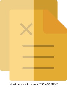 Document Cross Flat Light Vector Icon Design
