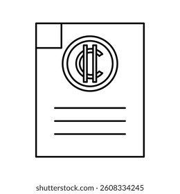Document crypto icon with sleek, modern design. Ideal for blockchain records, smart contracts, and digital assets. High-quality vector, fully editable and perfect for fintech projects.