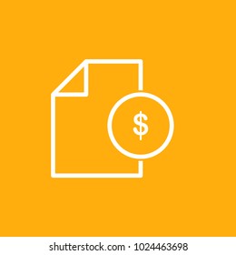 Document with currency symbol, stock vector, eps10.  