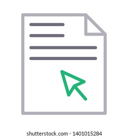 document cursor vector color line icon