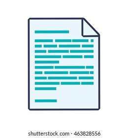 Document data information icon. Isolated and flat illustration. Vector graphic