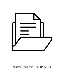document data open file icon vector design line style
