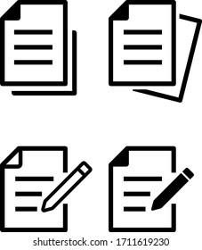 Document data and pen business icon set