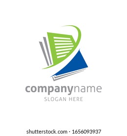 Document Data Processing Vector Logo Template