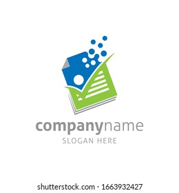 Document Data Processing Vector Logo Template