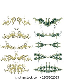 plantillas decorativas de documentos elegantes curvas simétricas vintage.