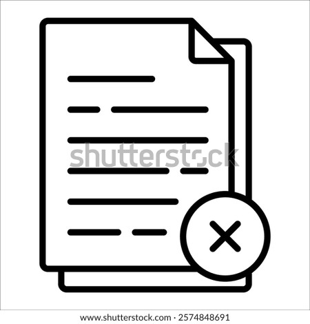 Document Delete Icon Element For Design