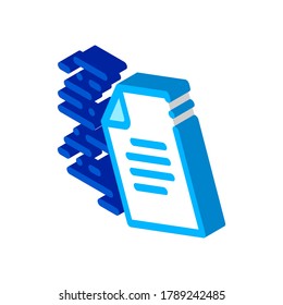 Document Delivery Icon Vector. Isometric Document Delivery sign. color isolated symbol illustration