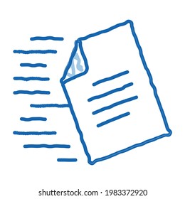 Document Delivery sketch icon vector. Hand drawn blue doodle line art Document Delivery sign. isolated symbol illustration