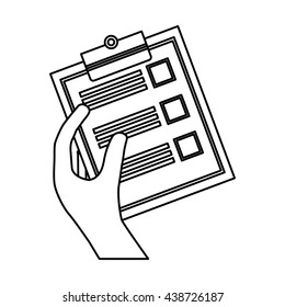 Document design. Check list over isolated illustration, vector g