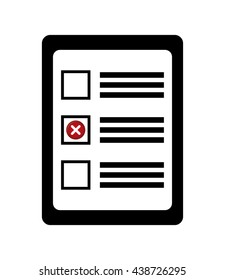 Document design. Check list over isolated illustration, vector g