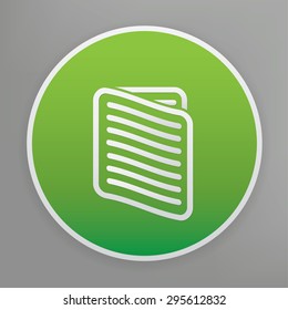 
Document design icon on green button,clean vector