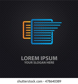 Document design on dark background,vector