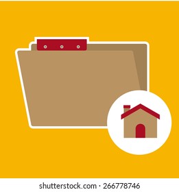 Document  design over yellow background, vector illustration