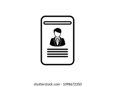 Document determining identity icon.