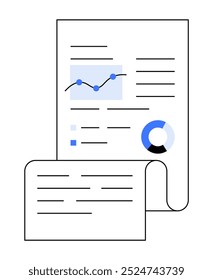 Documento que exibe análises com gráficos e tabelas. Ideal para apresentações de negócios, análises financeiras, visualização de dados, relatórios de escritório e comunicação corporativa. Estilo limpo e moderno