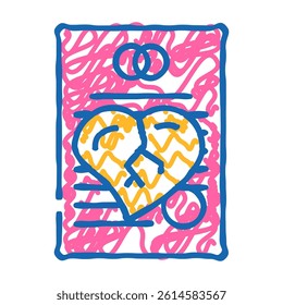 document of divorce doodle icon sketch vector. document of divorce sign. isolated symbol illustration