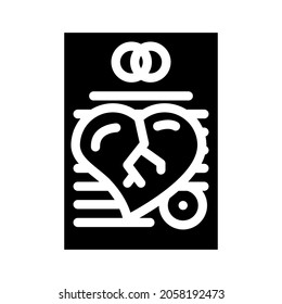document of divorce glyph icon vector. document of divorce sign. isolated contour symbol black illustration