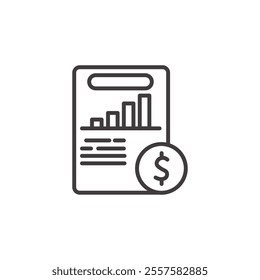 Document and Dollar Sign Icon Representing Financial Statements and Accounting