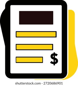 Un documento con un signo de dólar que indica información financiera