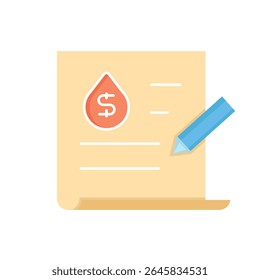 Document with Dollar Sign and Pen Icon