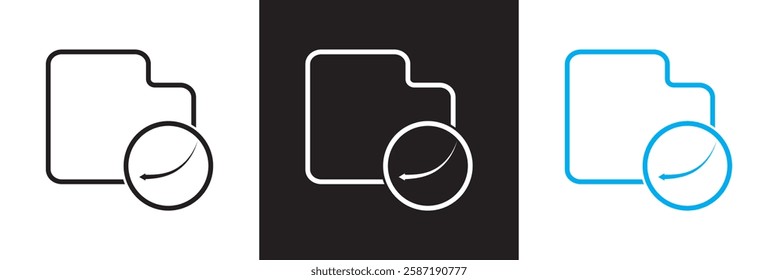 Document with download arrow icon.  isolated on white and black background. Vector illustration. EPS 10
