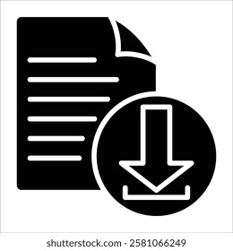 Document Download Icon Element For Design