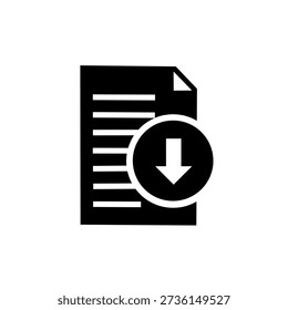 Document Download Icon File Transfer Symbol Digital Content