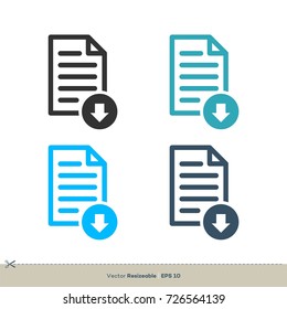 Document Download Icon Logo Template Illustration Design. Vector EPS 10.