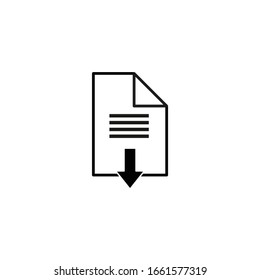 icono de descarga de documentos. símbolo de página de descarga vectorial