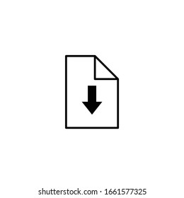 document download icon. vector download page symbol