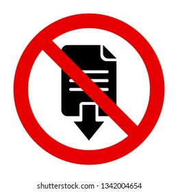 Document download and prohibition sign