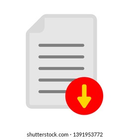 document with download sign - download icon