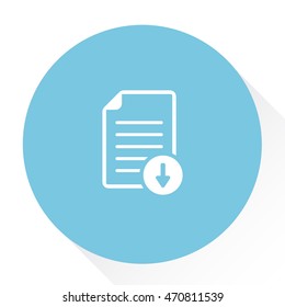 document with download sign icon