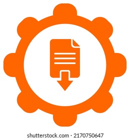 Descarga de documentos y rueda en blanco