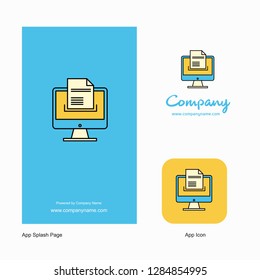 Document downloading  Company Logo App Icon and Splash Page Design. Creative Business App Design Elements