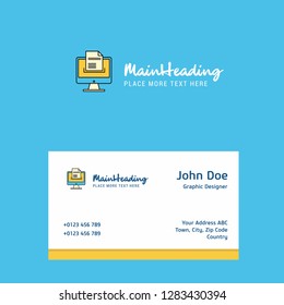 Document downloading  logo Design with business card template. Elegant corporate identity. - Vector