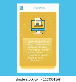 Document downloading  mobile vertical banner design design. Vector