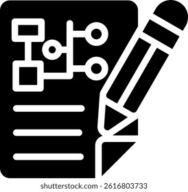 Document Draft Glyph Vector Icon Design