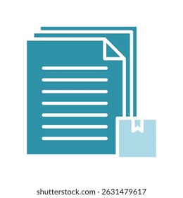 Document dual tone blue color, mini illustration icon. use for modern concept, print, UI, UX kit, web and app development. Vector related to sales, logistic and ecommerce